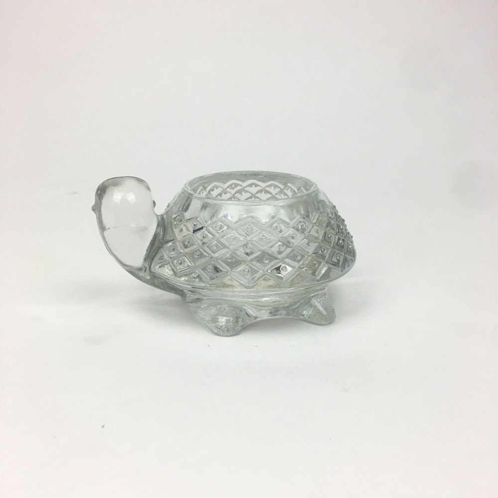 Glass Turtle Avon Tabletop Tea Light Votive Holder Paperweight Collectible‎ Vtg